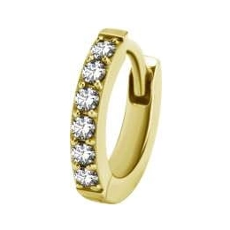 Kolczyk kółko do ucha złote z białymi cyrkoniami 5mm